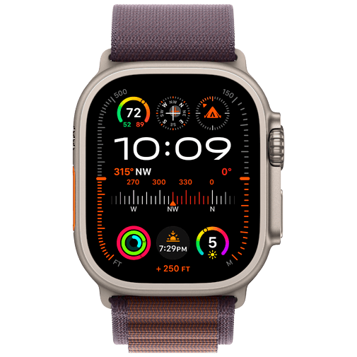 Apple Watch Ultra 2 (Paarse Nylon Band S)